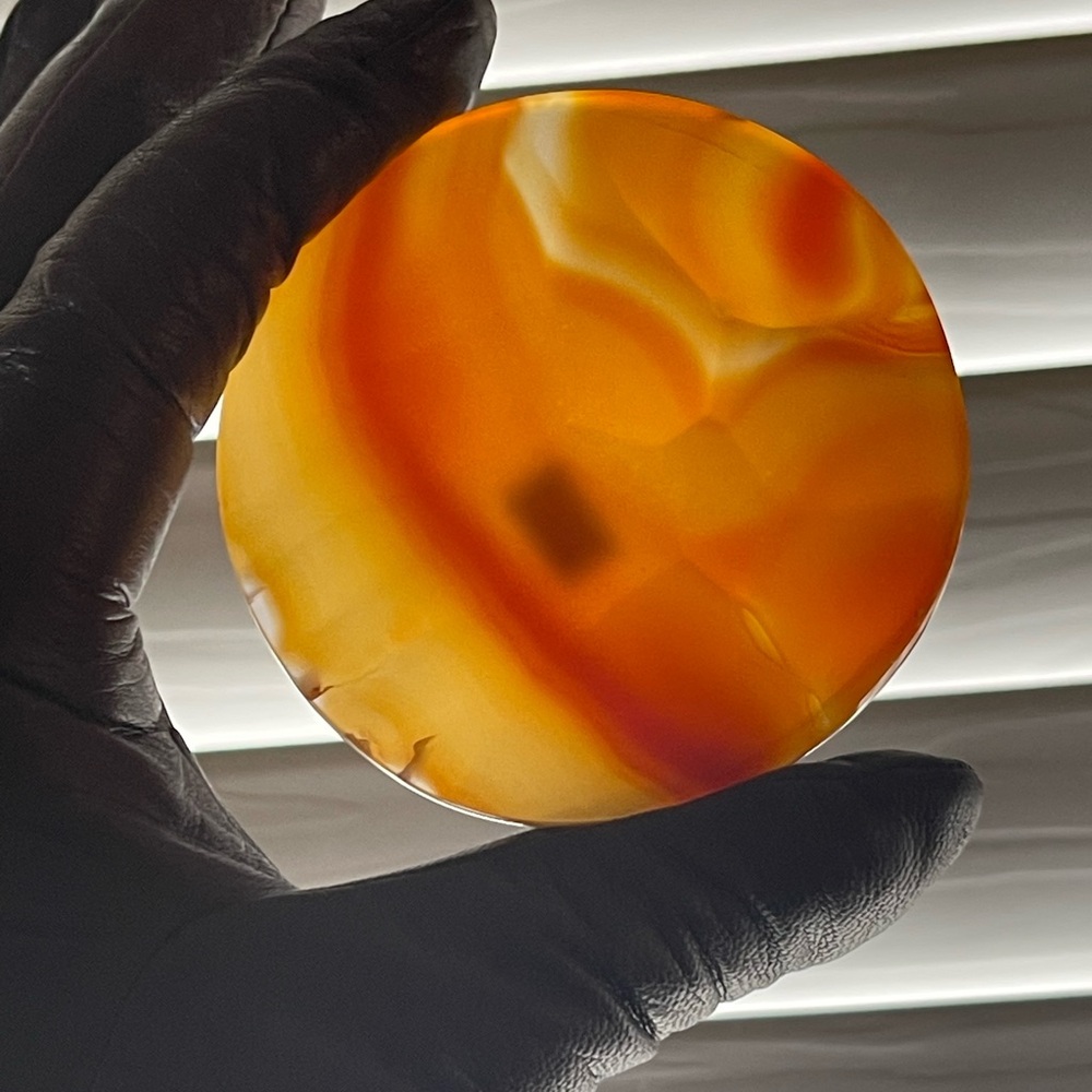Agate Art Piece - Carnelian Hand carved coaster/display piece